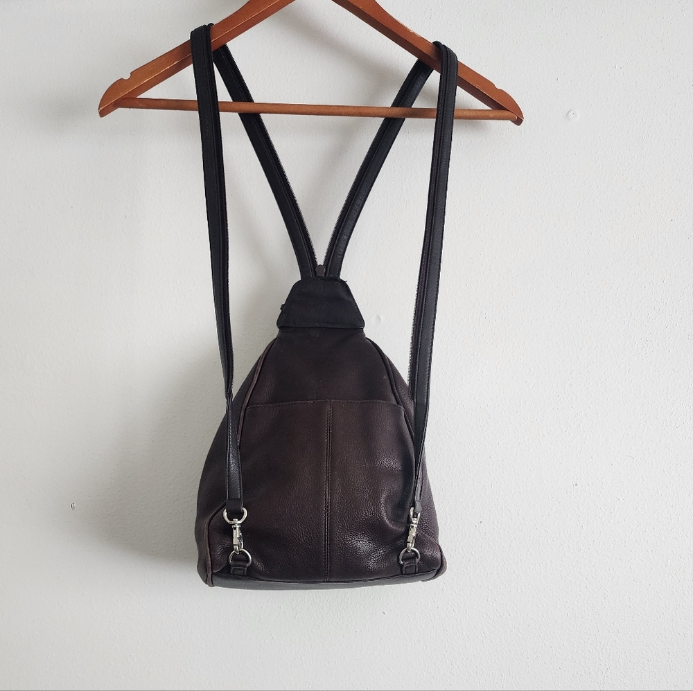 Nine West 90s Dark Academia Grunge Genuine Pebbled Leather Convertible Mini Bag - Picture 6 of 17